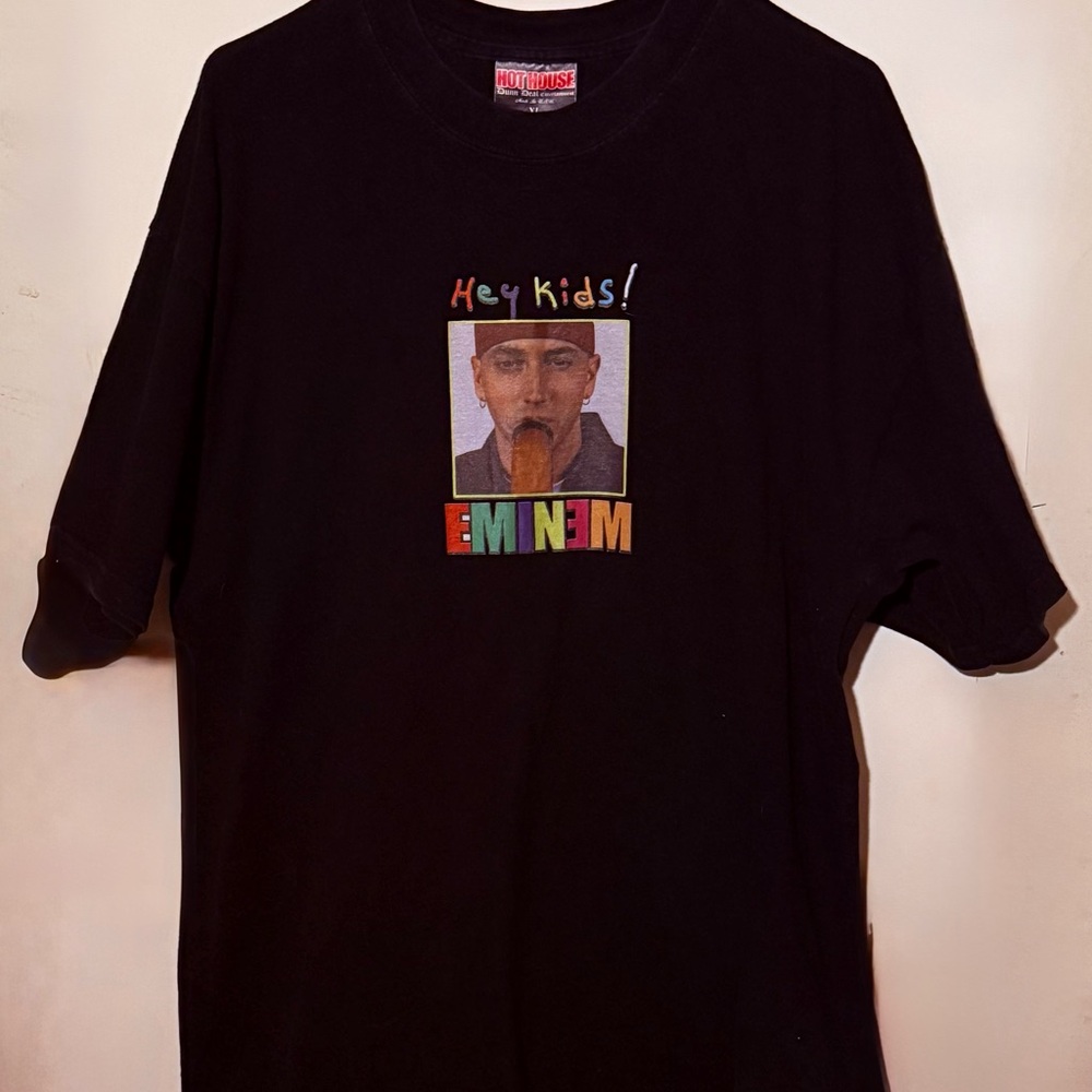 🔥 VINTAGE EMINEM “Hey Kids” T-Shirt XL Hot House Dunn Deal Promo Slim Shady Rap